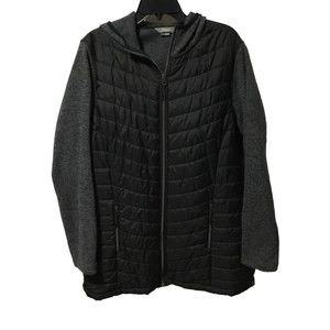 Natural Reflections Full Zip Jacket Black/Charcoal Gray Hooded Coat Size XXL EUC